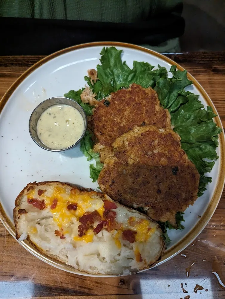 Crab Cakes and Twice Baked Potato